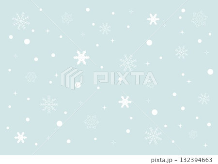 雪の結晶のシームレスな背景イラスト　壁紙ベクター　冬12月クリスマス　水色ブルーグレー 132394663