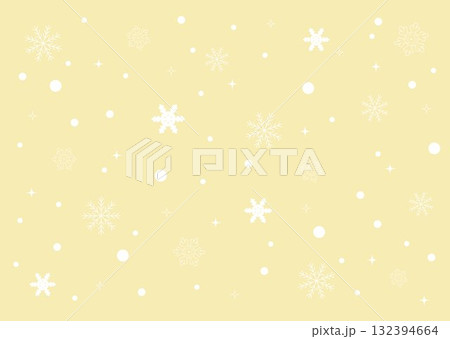 雪の結晶のシームレスな背景イラスト 壁紙ベクター 12月冬 黄色白 雪の結晶のシームレスな背景イラスト 壁紙ベクター 12月冬 黄色白 132394664
