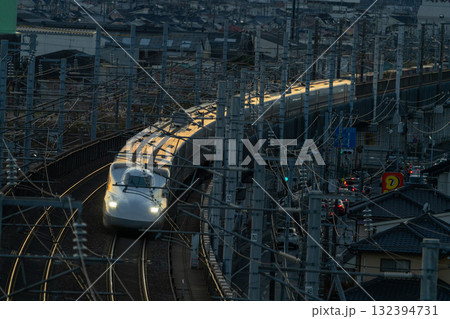 東京駅行き新幹線のぞみ 冬の夕暮れの宍甘遊園地から見た風景15 岡山県岡山市東区 東京駅行き新幹線のぞみ 冬の夕暮れの宍甘遊園地から見た風景15 岡山県岡山市東区 132394731