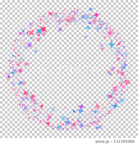 Sparkling star circle frame Sparkling star circle frame 132395066