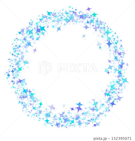キラキラ 星 サークルフレーム 枠  132395071