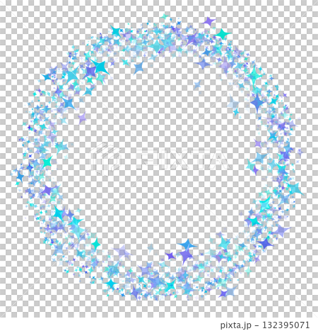 キラキラ 星 サークルフレーム 枠  132395071