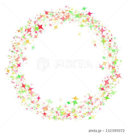 キラキラ 星 サークルフレーム 枠  132395072