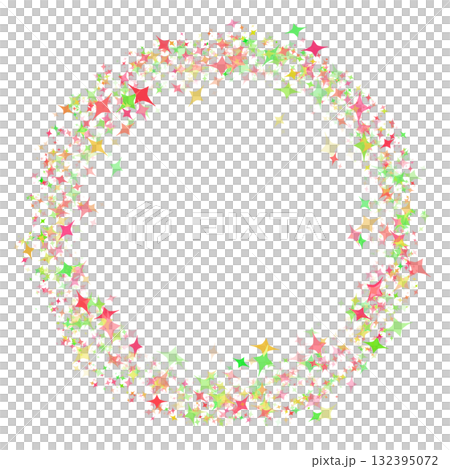 キラキラ 星 サークルフレーム 枠  132395072