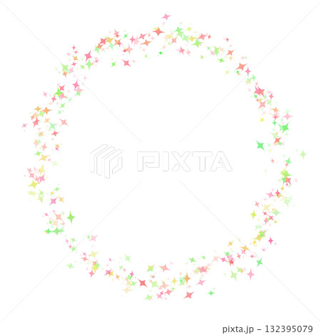 キラキラ 星 サークルフレーム 枠  132395079