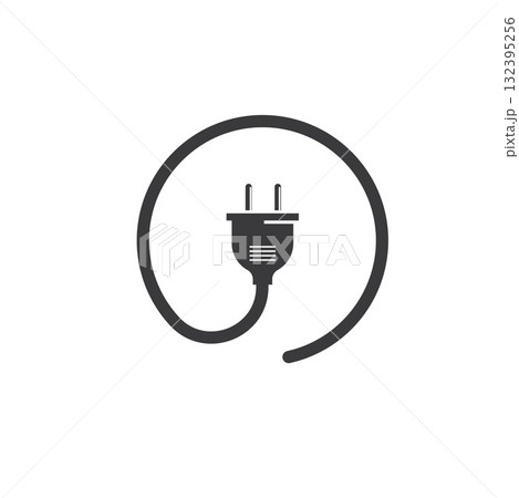 circle electric cord icon vector circle electric cord icon vector 132395256