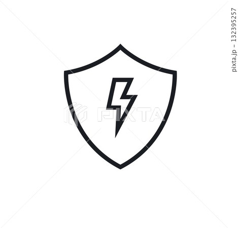 electric shock protection shield icon vector design 132395257