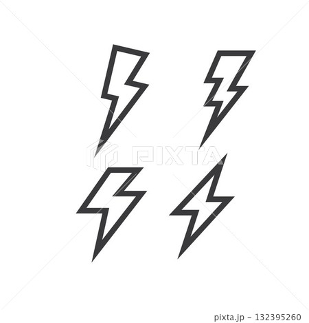 thunderbolt line icon vector element design template thunderbolt line icon vector element design template 132395260