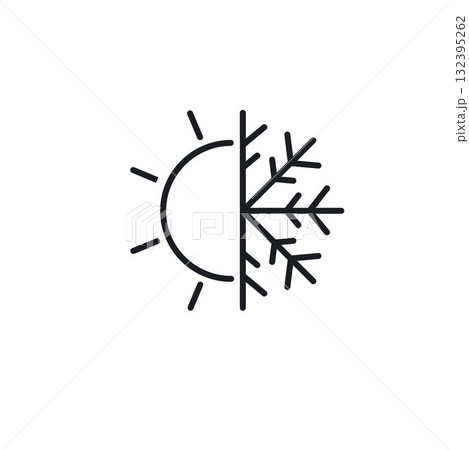 hot and cool icon vector concept design template hot and cool icon vector concept design template 132395262