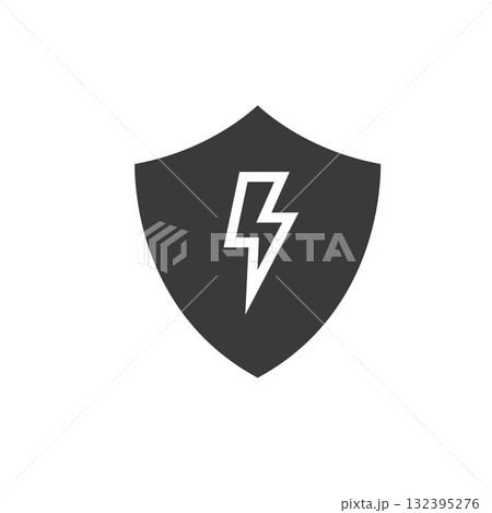 electric shock protection shield icon vector design 132395276
