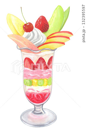 フルーツパフェのイラスト 132395597
