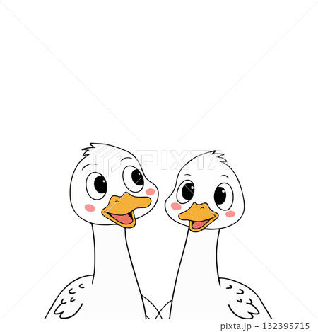 Two Cartoon Geese 132395715