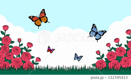 Butterflies and Roses Garden 132395813