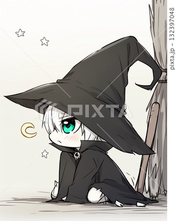 Halloween Party お菓子を探しに歩くハロウィンの魔女っ子 132397048