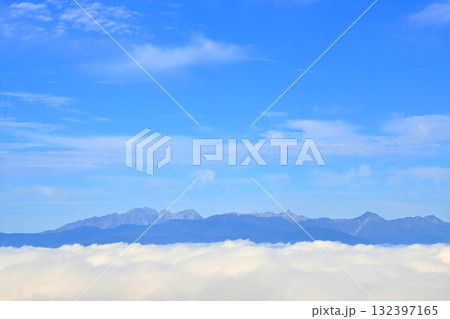 高ボッチ高原から眺める北アルプス連峰 高ボッチ高原から眺める北アルプス連峰 132397165