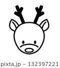 トナカイのシンプルなアイコン｜クリスマス向けイラスト素材 132397221