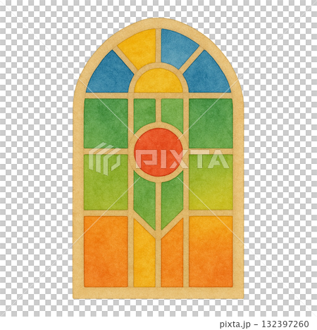 彩色玻璃窗插圖 彩色玻璃窗插圖 132397260