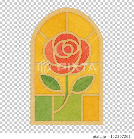 Rose stained glass window illustration Rose stained glass window illustration 132397261