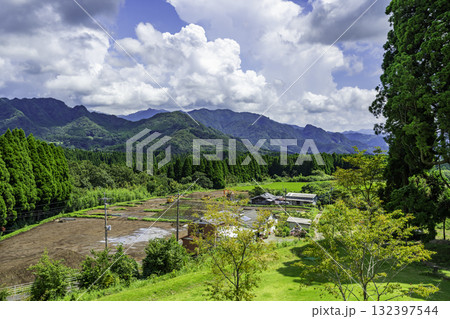 高森　倉田桜公園　展望台からの眺め　熊本県高森町 132397544