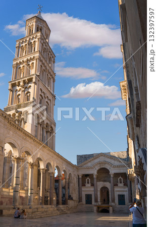 Diocletian's Palace Peristyle bell tower in Split, Croatia Diocletian's Palace Peristyle bell tower in Split, Croatia 132397597