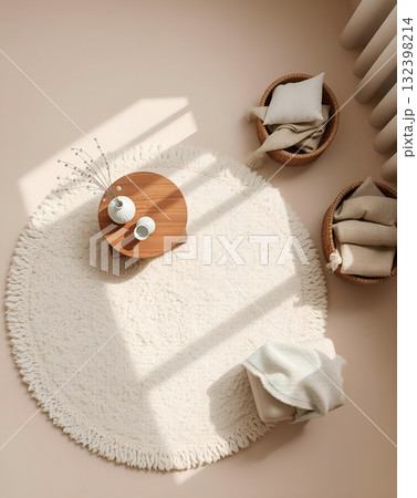 Cozy Corner: Warm Textures, Natural Light, and Simple Elegance 132398214