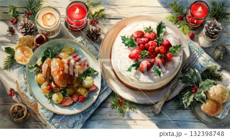 クリスマスパーティーのテーブル 132398748