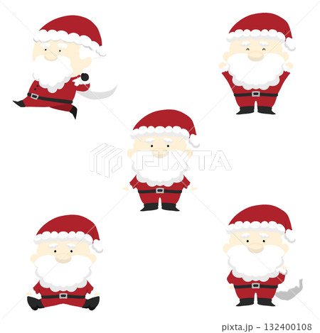 クリスマスのサンタさんのイラストセット 132400108