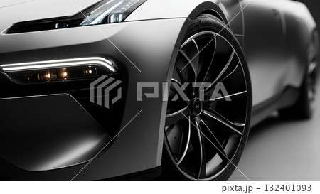 モダンなスポーツカーのクローズアップ 132401093