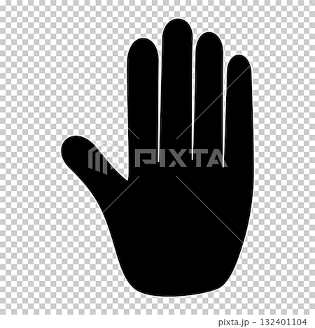 Illustration of an open hand making a stop sign 132401104