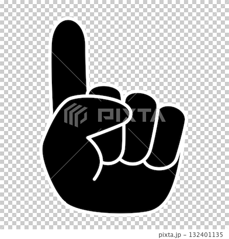 A simple illustration of a pointing finger 132401135