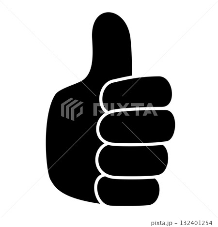 サムズアップ(いいね!)のシンプルな手のイラスト サムズアップ(いいね!)のシンプルな手のイラスト 132401254