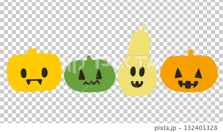 Halloween pumpkins lined up Halloween pumpkins lined up 132401328