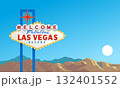 Welcome to Fabulous Las Vegas, iconic sign. Nevada landscape, USA 132401552