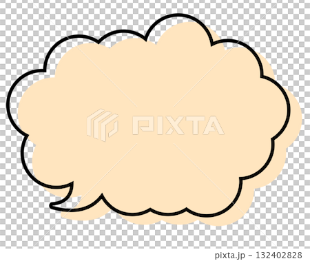 A simple speech bubble with misaligned lines and a rounded cloud shape A simple speech bubble with misaligned lines and a rounded cloud shape 132402828