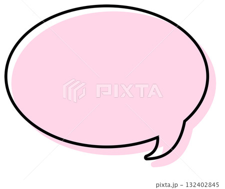 シンプルな線がずれた吹き出し 丸形 シンプルな線がずれた吹き出し 丸形 132402845