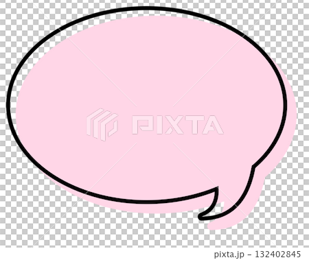 シンプルな線がずれた吹き出し 丸形 シンプルな線がずれた吹き出し 丸形 132402845