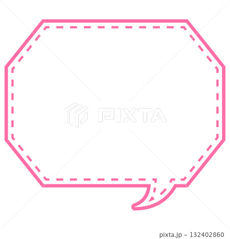 シンプルなカラー線の吹き出し 角のある八角形 シンプルなカラー線の吹き出し 角のある八角形 132402860