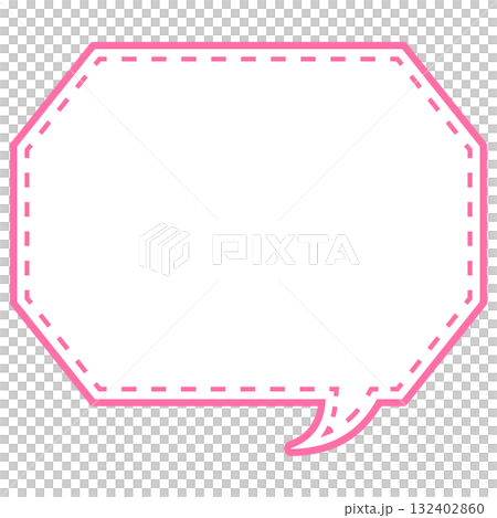 シンプルなカラー線の吹き出し 角のある八角形 シンプルなカラー線の吹き出し 角のある八角形 132402860