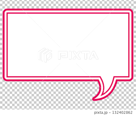 Simple color line speech bubble rectangle 132402862