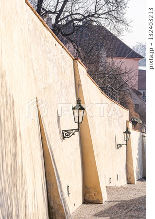 Narrow street of Old Prague 132403213