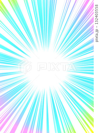 輝くカラフル集中線 132403558