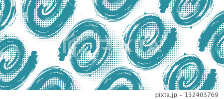 Abstract Blue Grunge Spiral Pattern on White Background with Halftone Style. For Sport Banner or Poster Design Elements 132403769