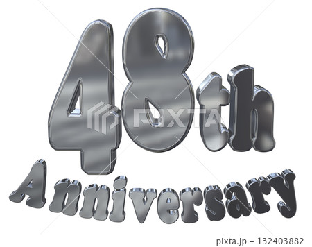 3DCG文字「48th Anniversary/48周年マークキラキラ」 132403882