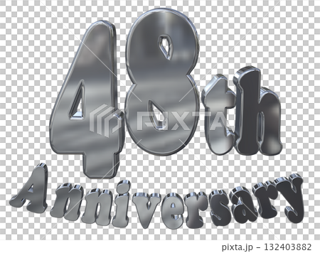 3DCG文字「48th Anniversary/48周年マークキラキラ」 132403882