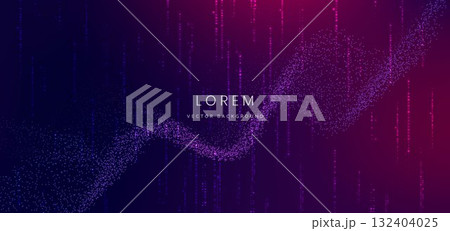 Technology futuristic splash dottes lines on blue and pink background. 132404025