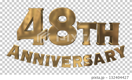 3DCG文字「48th Anniversary/48周年マークキラキラ」 132404427