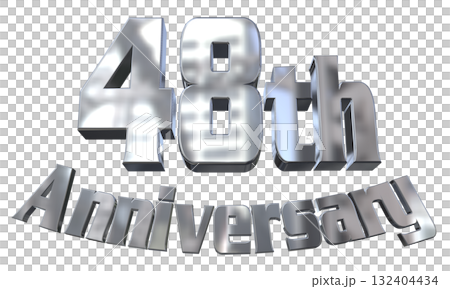 3DCG text "48th Anniversary/48th Anniversary Mark Sparkle" 3DCG text "48th Anniversary/48th Anniversary Mark Sparkle" 132404434