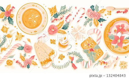 キャンディと花の冬のスイーツアレンジ 132404843