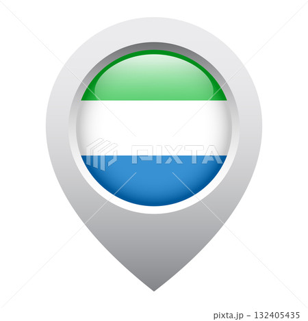 map pointer icon with glossy round flag of Sierra Leone map pointer icon with glossy round flag of Sierra Leone 132405435