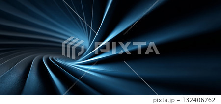 Futuristic Abstract Blue Curved Line Tunnel Futuristic Abstract Blue Curved Line Tunnel 132406762